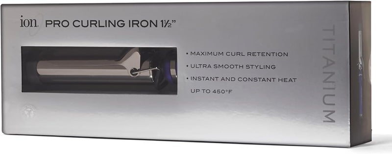 ION Titanium Pro Curling Iron, 11/2 Inch, Heats up to 450°F, Maximum Curl Retention, Dual Voltage - Image 3